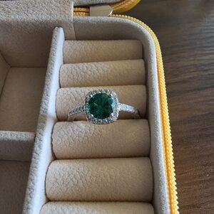 Modern Gents Halo Emerald Ring